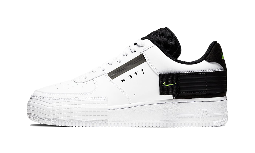 Nike Air Force 1 Low Drop Type White Black Volt - AT7859-101