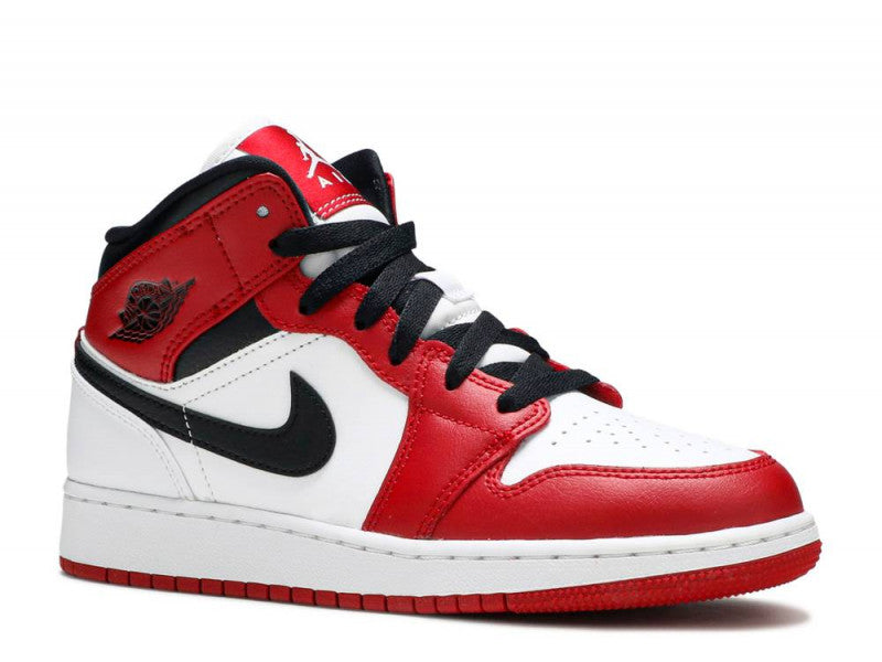 Air Jordan 1 Mid Chicago White (GS)