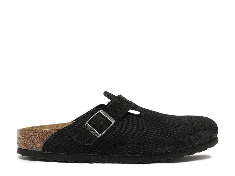 Birkenstock Boston Suede Leather Corduroy Black