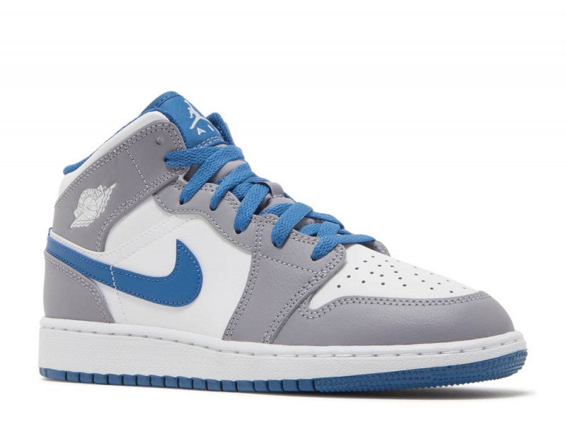 Air Jordan 1 Mid True Blue Cement (GS)