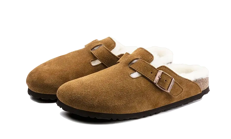 Birkenstock Boston Boston Shearling Suede Leather Mink - 1001141