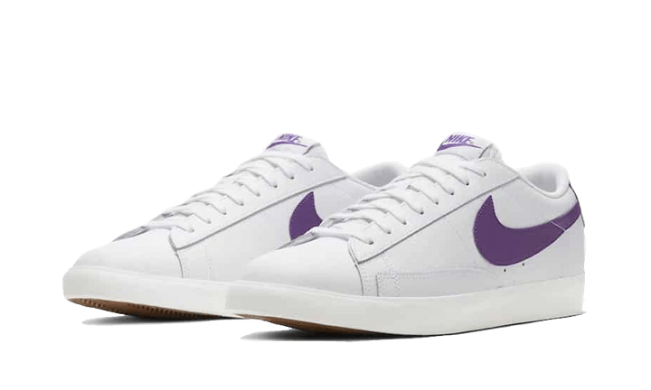 Nike Blazer Low Leather White Purple - CI6377-103