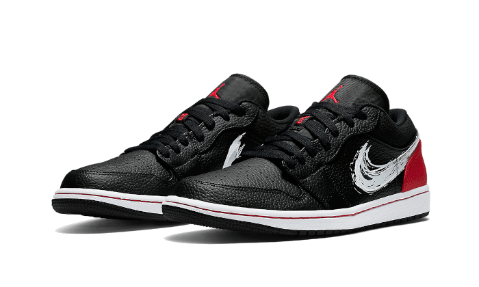 Air Jordan 1 Low Brushstroke Swoosh Black - DA4659-001