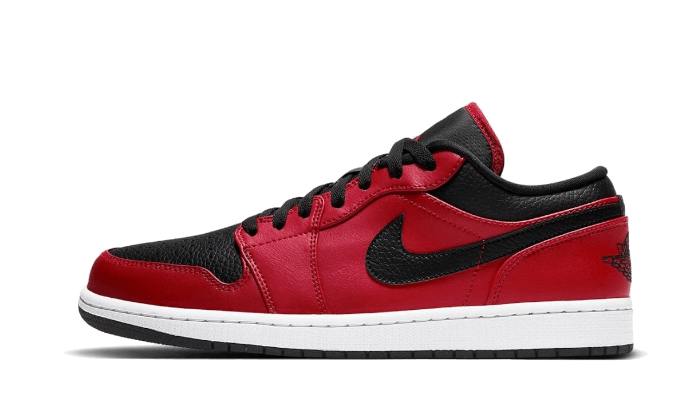 Air Jordan 1 Low Reverse Bred Pebbled Swoosh - 553558-605