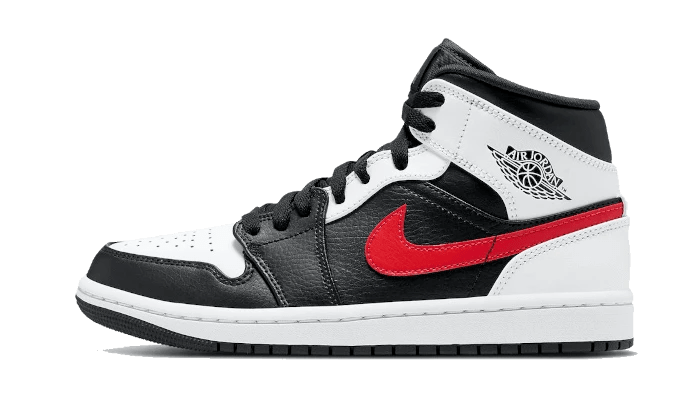 Air Jordan 1 Mid Black Chile Red White - 554724-075