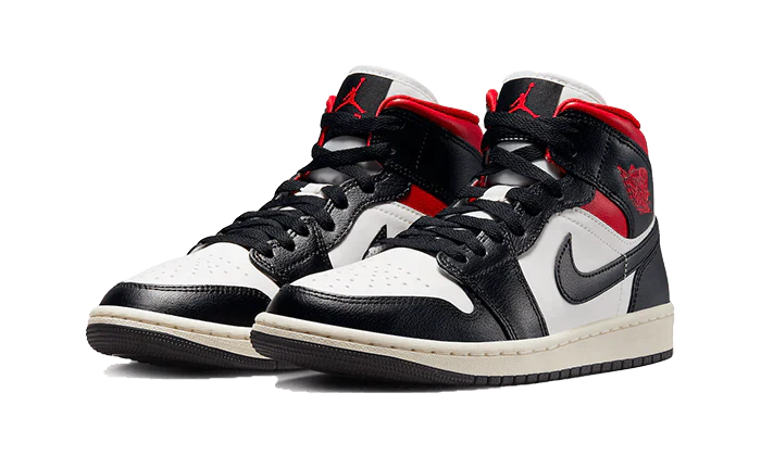 Air Jordan 1 Mid Black Gym Red - BQ6472-061