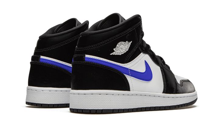 Air Jordan 1 Mid Black Racer Blue White - 554725-084