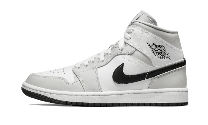 Air Jordan 1 Mid White Light Smoke Grey - BQ6472-015