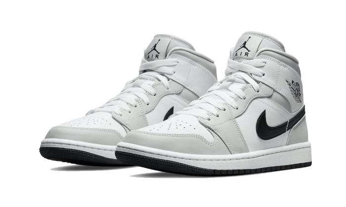 Air Jordan 1 Mid White Light Smoke Grey - BQ6472-015