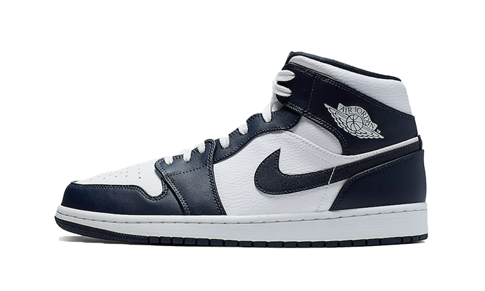 Air Jordan 1 Mid White Metallic Gold Obsidian - 554724-174