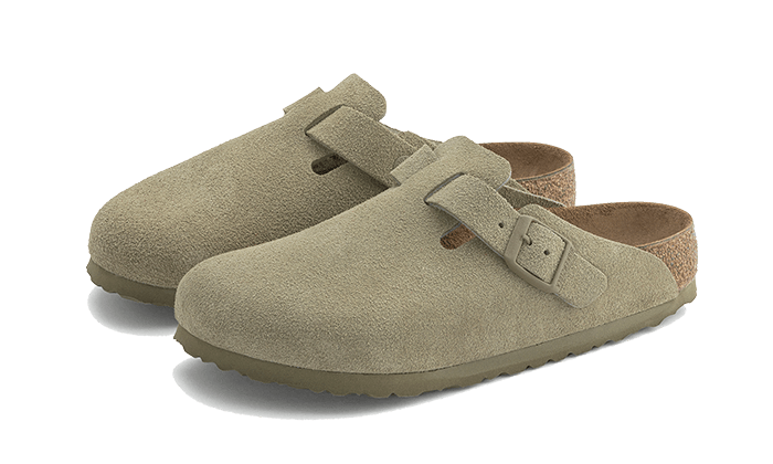 Birkenstock Boston Suede Leather Faded Khaki - 1025788/1025844