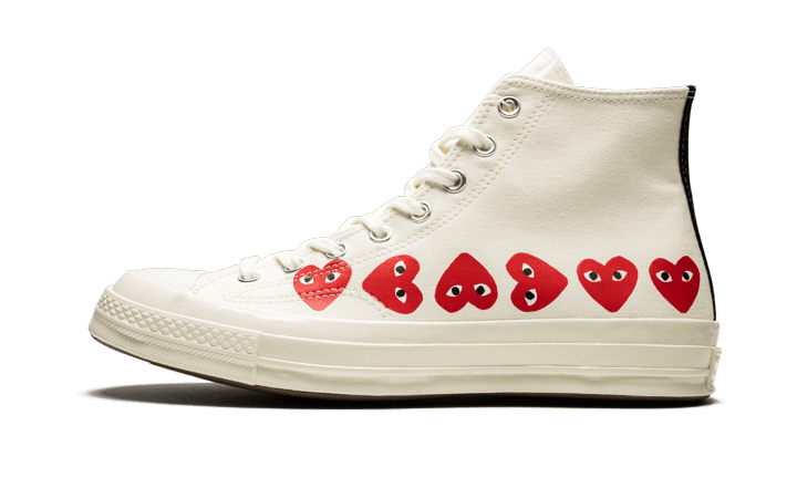 Converse Chuck Taylor All-Star 70s Hi Comme des Garcons PLAY Multi-Heart White - 162972C