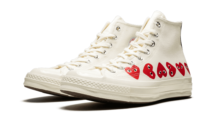 Converse Chuck Taylor All-Star 70s Hi Comme des Garcons PLAY Multi-Heart White - 162972C