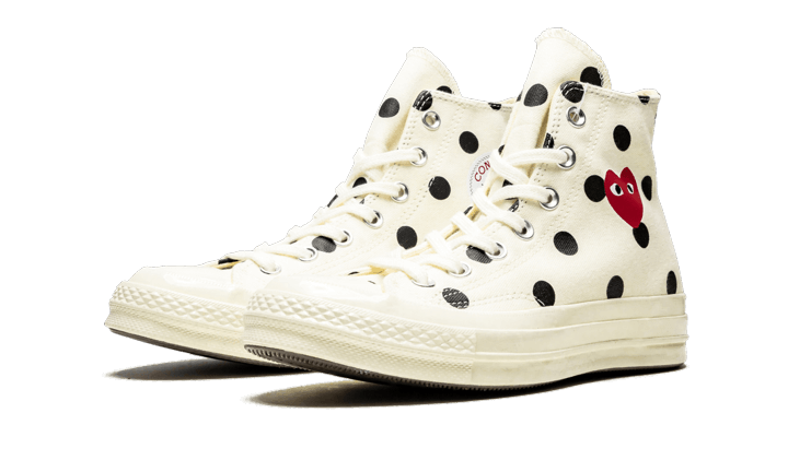 Converse Chuck Taylor All-Star 70s Hi Comme des Garçons PLAY Polka Dot White - 157251C