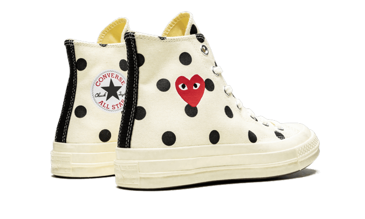 Converse Chuck Taylor All-Star 70s Hi Comme des Garçons PLAY Polka Dot White - 157251C