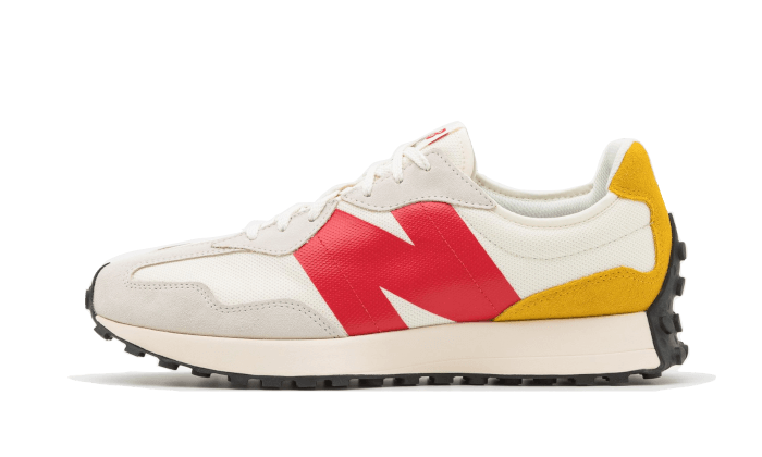 New Balance 327 Cream Yellow Red - NE215O0AB-A18