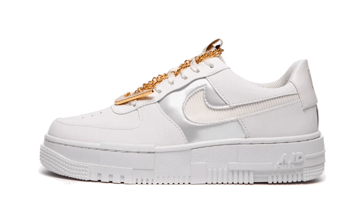 Nike Air Force 1 Low Pixel Grey Gold Chain - DC1160-100