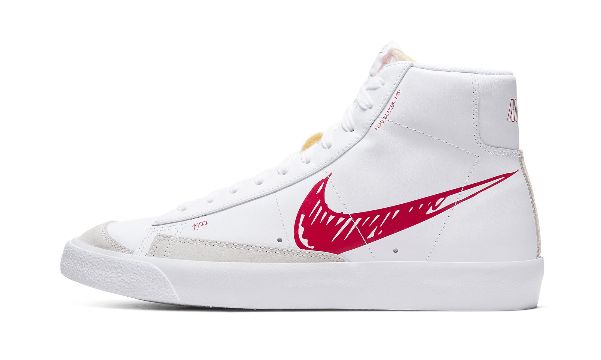 Nike Blazer Mid Sketch Red Swoosh - CW7580-100