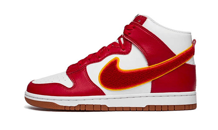 Nike Dunk High Chenille Swoosh White Gym Red - DR8805-101