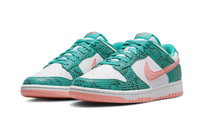 Nike Dunk Low Snakeskin Washed Teal Bleached Coral - DR8577-300