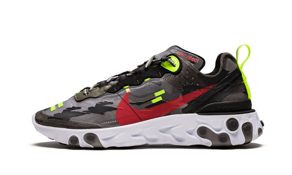 Nike React Element 87 Medium Olive Volt Crimson - CJ4988-200