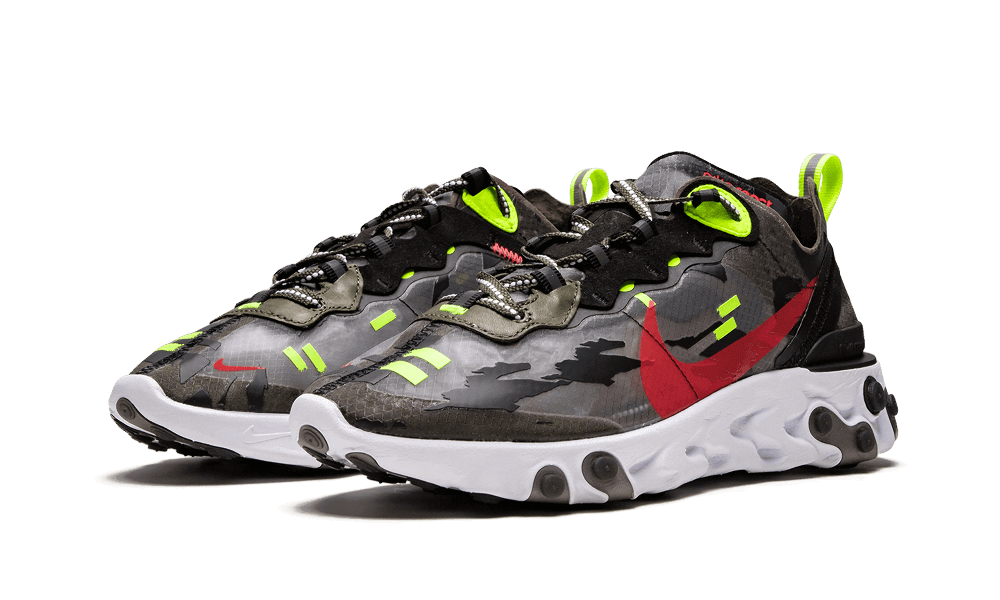 Nike React Element 87 Medium Olive Volt Crimson - CJ4988-200